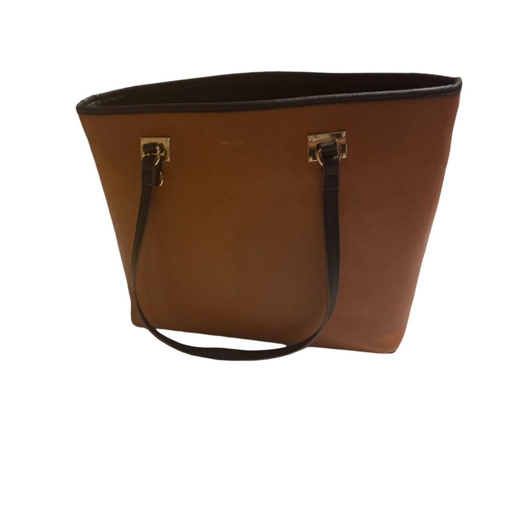 Elegant Brown Faux Leather Tote Bag